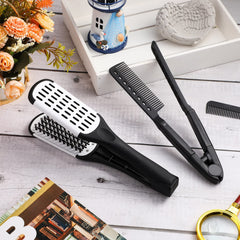 Chengu hair-straightening brush in use delivers smoother results.