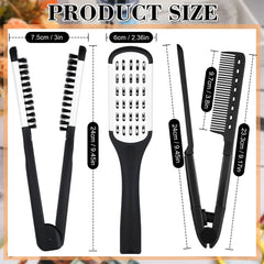 Chengu V-shaped styling comb helps section hair and protect hands during straightening.