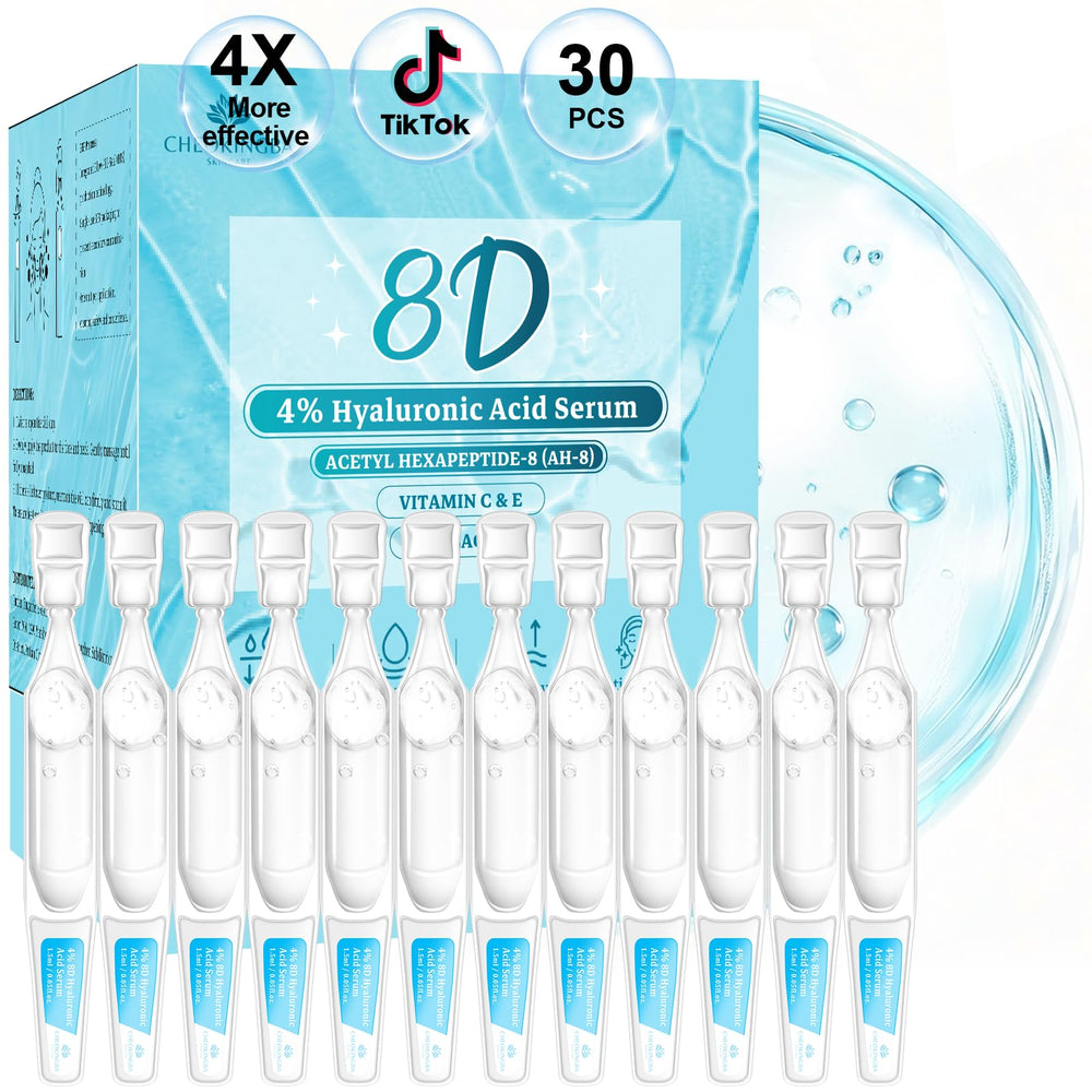 Cheokingba 4% HA serum ampoule packaging with sterile single-use tubes for fresh hydration.