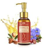 CHEOKINGBA Body Firming Oil bottle highlights premium hydration with jojoba and grapeseed oils.