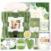 CHESACE self-care basket plush blanket offers cozy warmth for relaxation after a long day.