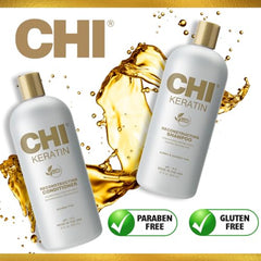 CHI Moisturize It Duo packaging display showcases value of 64 oz set for long-term use