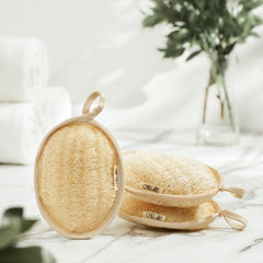Chill Ah Green Glow plant-based loofah fibers close-up highlighting natural materials for gentle cleanse
