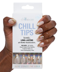 Chillhouse Chill Tips Here Comes The Gold Oval Nails Kit enables quick at-home manicure