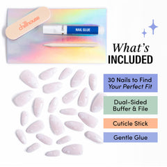 Chillhouse gentle nail glue with reliable hold up to three weeks.
