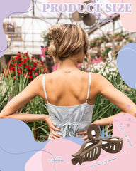 CHLINS bow hair clip camel finish provides versatile elegance and reliable hold.