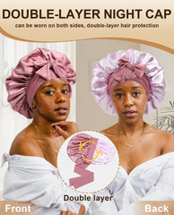 CHLINS Satin bonnet with adjustable elastic tie for easy, secure fit