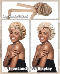 CHLINS satin bonnet elastic band detail improves size adjustability for different heads.