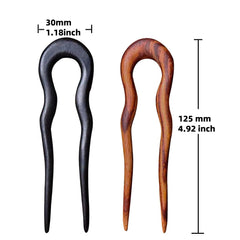 CHOISBEING 2-pack U-shape hair forks hold long hair securely