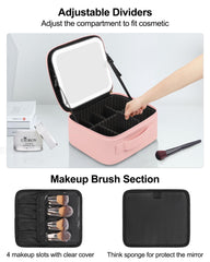 Chomeiu makeup bag interior dividers with elastic pockets adapts to brushes