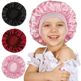 Choshion kids satin bonnet pattern close-up for frizz-free curls overnight