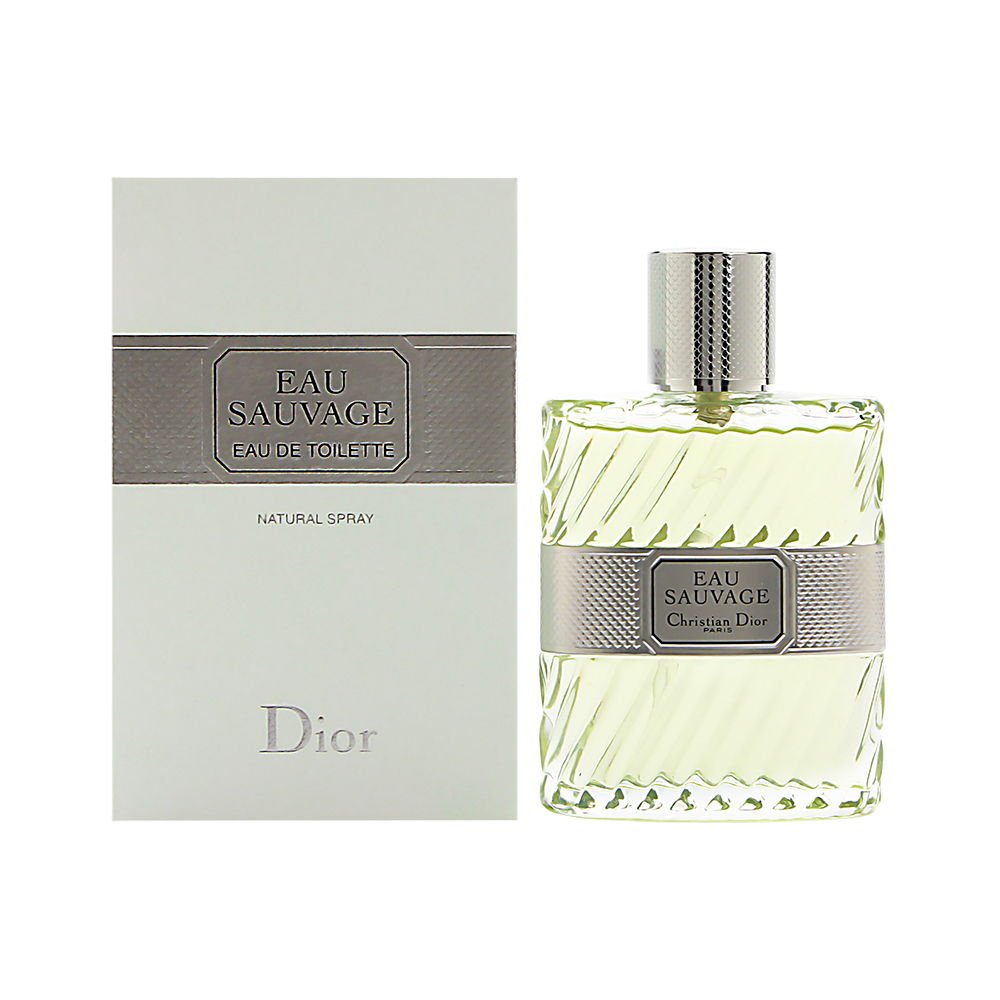 Christian Dior Eau Sauvage bottle pour for daytime wear with fresh herbal citrus.