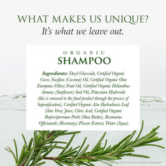 Christina Moss Naturals Shampoo creamy-lather demonstrates gentle cleansing with plant-based ingredients.