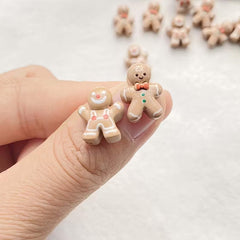Christmas nail art gingerbread-man collection displayed for party-ready decor