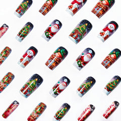 Christmas Press on Nails medium square shape fits naturally for everyday wear.
