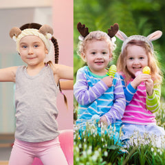 Chuangdi sheep antlers headband highlights cozy fleece and versatile wear during yoga or skincare.