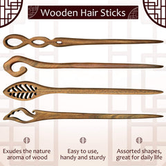 Chuangdi sandalwood hair pin close-up showing durable, smooth finish.