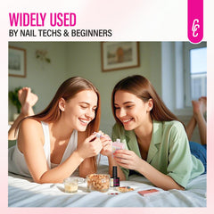 CHUCHU ridge-filler detail demonstrates smoother nail surfaces for art-ready nails.