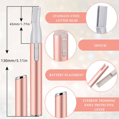Chumia eyebrow trimmer side view highlights slim, portable profile.