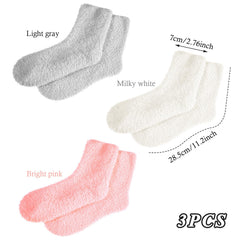CIATBYYJ coralfleece socks cream highlight snug all-day cozy wear