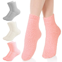 CIATBYYJ coralfleece socks pink show soft non-slip comfort for cold days