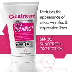 Cicatricure Advanced Face Cream SPF 30 texture close-up reveals hydrating, smoothing cream