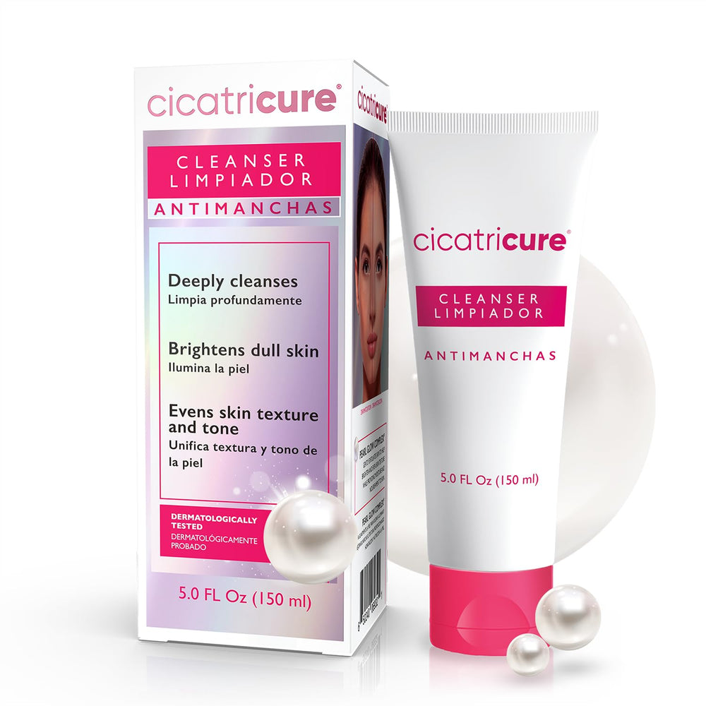Cicatricure Antimanchas Face Wash bottle-closeup showing 3-in-1 cleansing for daily brightening