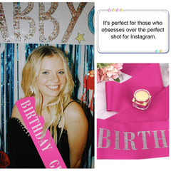 CIEHER birthday sash with clip-adjustment for a comfortable fit.