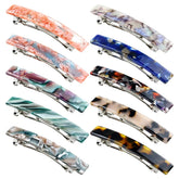 Cinaci vintage tortoise shell barrette clip close-up shows glossy acetate for secure hold.