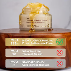 Cinder Brands balm applied on hand shows versatile facial and body use.