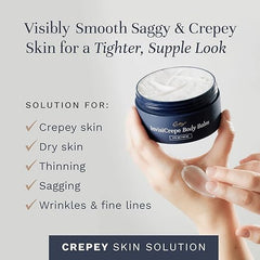 City Beauty InvisiCrepe Body Balm texture swirl demonstrates smoothing cream.