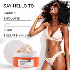 CIZ Bikini Exfoliator plant-based ingredients highlight clean, natural formula.