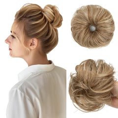CJL HAIR Sahara Beige mini buns on head for thin hair with lightweight volume