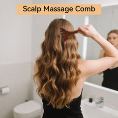 CKCLGTDM smooth wooden comb aiding gentle detangling and hair health