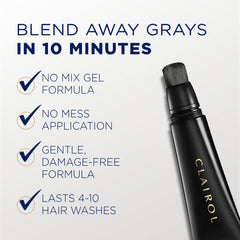 Clairol Root Touch-Up's damage-free formula blends grays safely.