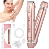 Claities 2-in-1 shaver close-up shows dual head for versatile grooming.