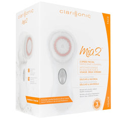 Clarisonic Mia 2 charging base showing 2025 long-life battery promise for 60 uses.