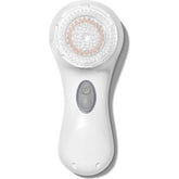 Clarisonic Mia 2 white unit front view, showcasing sonic cleansing power for smoother skin.