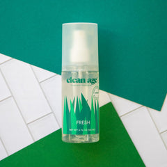 Clean Age aluminum-free label highlights safe, aluminum-free deodorant for sensitive teen skin.