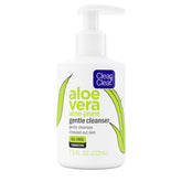Clean & Clear Aloe Vera Gentle Cleanser bottle promotes oil-free daily use for clear skin.