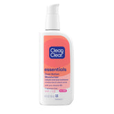 Clean & Clear Essentials oil-free moisturizer bottle delivering lightweight hydration and acne support.