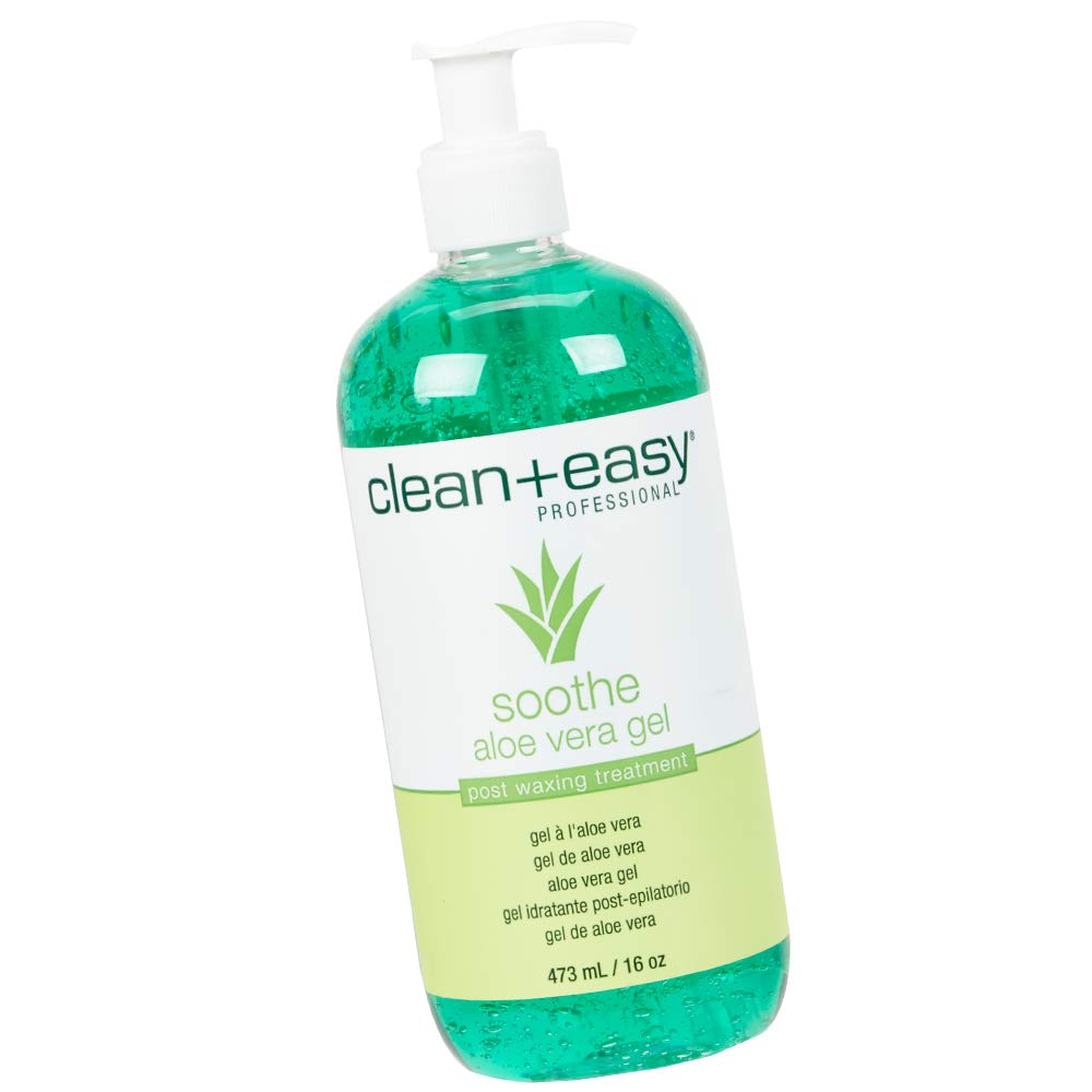 Clean + Easy Aloe Vera Gel bottle front for post-wax soothing care