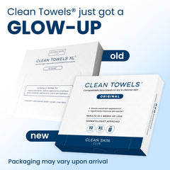 Clean Skin Club Clean Towels XL compact travel essentials layout
