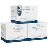 Clean Skin Club Clean Towels XL packaging shown for convenient skincare routine