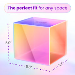 CLEAN SKIN CLUB Prism Box bold color brightens bathroom decor and storage.