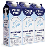 Cleancult Sea Minerals refill bottle shown with eco-friendly packaging for gentle cleansing.