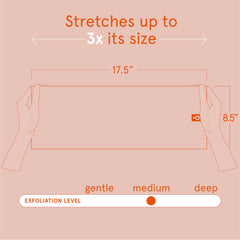 Cleanlogic exfoliating cloth closeup shows soft texture for gentle scrubbing