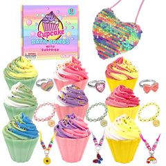 Clear and Fresh 9 pack cupcake bath bombs box for colorful bath time fun