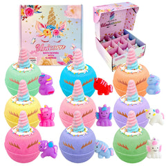 Clear and Fresh Unicorn Bath Bombs packaging highlights kid friendly bath fun