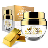 Clear Beauty 24K Gold & Collagen Day Moisturizer bottle offers luxurious hydration